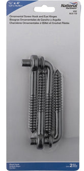 SCREW HOOK&EYE HNG BLK 1/2X4IN